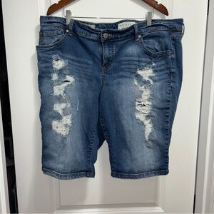 Torrid Blue Distressed Jean Shorts